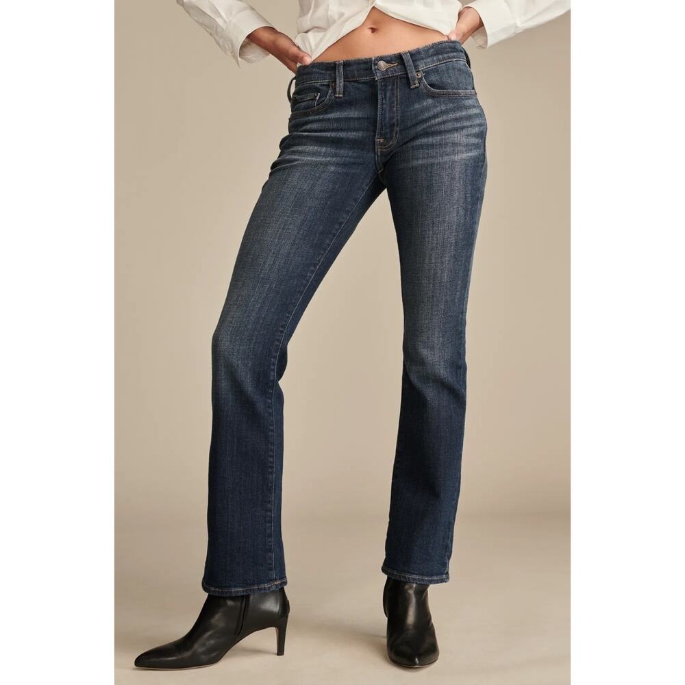 Lucky Brand Women Size 4/27 Regular Sweet Boot Mid-Rise Blue Jeans Dark Blue - Picture 7 of 9
